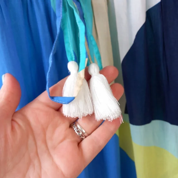 M&S Collection Beach Dress Turquoise Size 8 Removable Straps Holiday Cruise BNWT - Picture 4 of 13